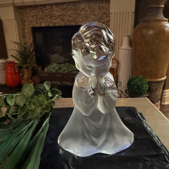 Vintage Art Glass Viking Praying Angel Figurine/Bookend - Picture 1 of 5